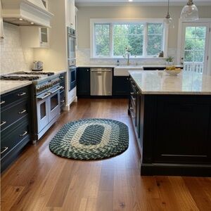 Alpine  Elegant Braided Rug Oval  in Green and Beige (size 20”x 30”)